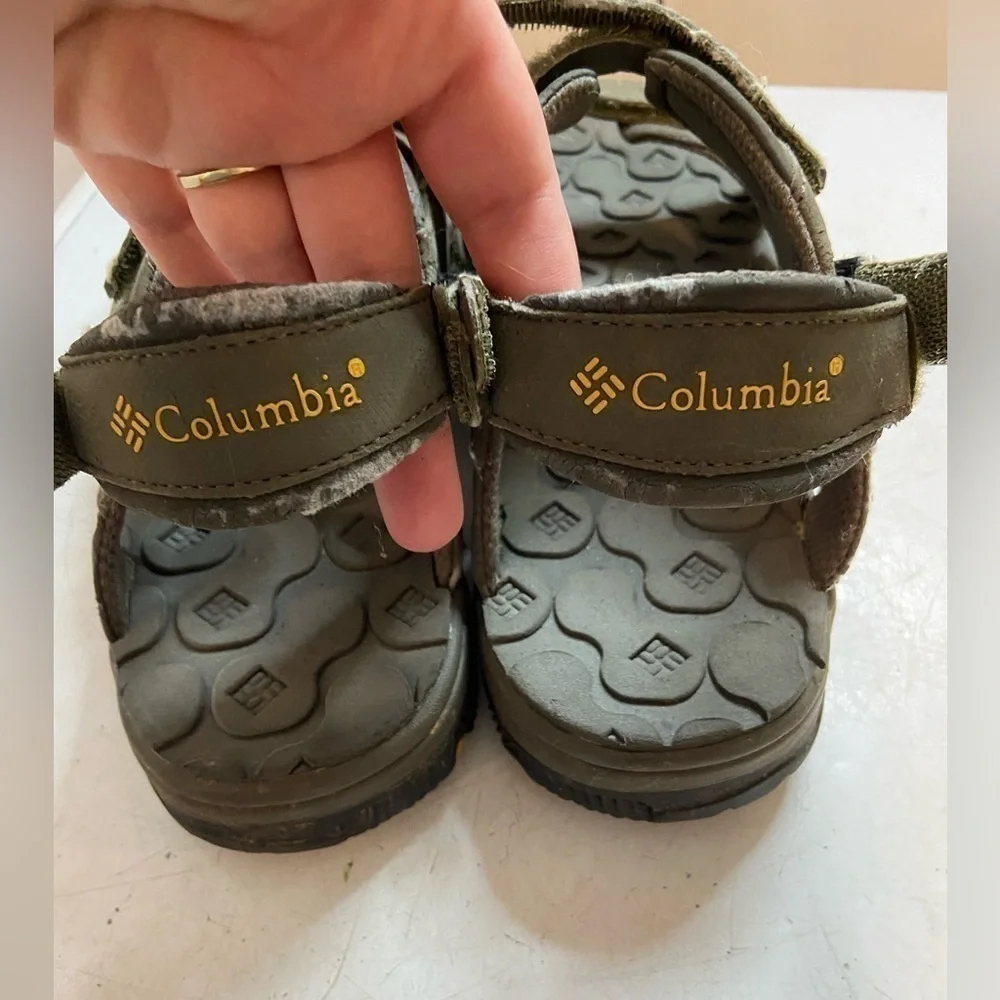 Columbia Mens Interchange Green Leather Flat Comfort Sports Sandals Shoes Sz 12